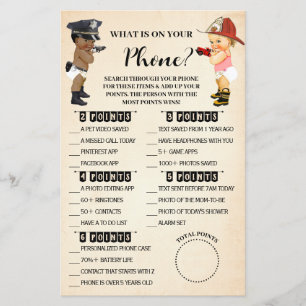 What's on your Phone Little Recruit Baby Game Card Flyer