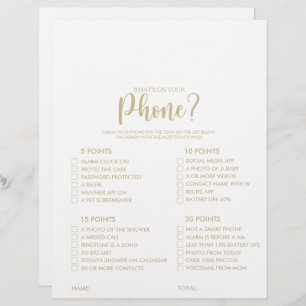 What's on your Phone Minimalist Bridal Shower Game
