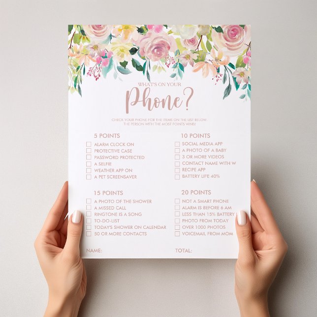 What's on your Phone Rose Gold Bridal Shower Game (Creator Uploaded)