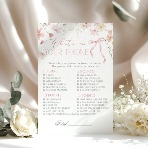 Whats on your phone Wildflower Pink Whimsical Bow