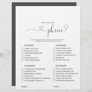 What's on your Script Phone Bridal Shower Game