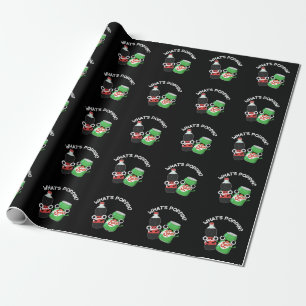 What's Poppin Funny Soda Pop Pun Dark BG Wrapping Paper