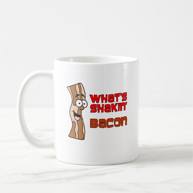 What's Shakin Bacon Cartoon Coffee Mug (Left)