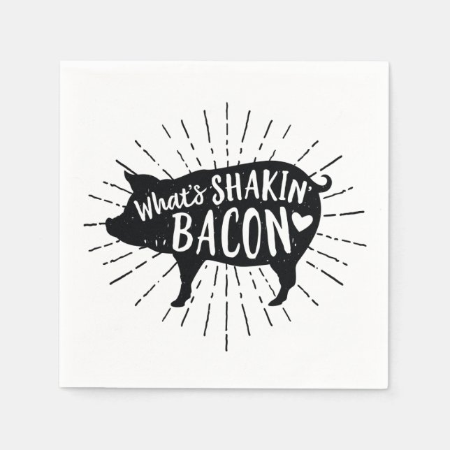 What's Shakin' Bacon Pig Party Napkins (Front)