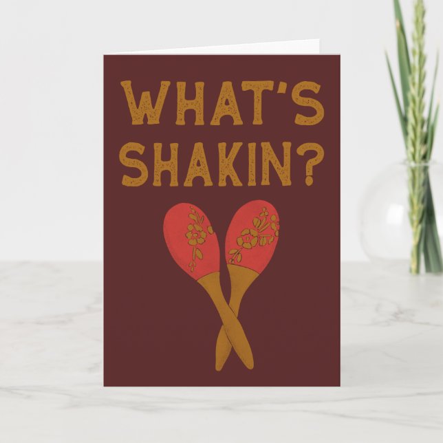 What's Shakin Vintage Style Maracas  Card (Front)