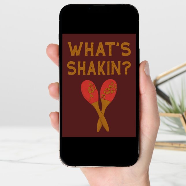What's Shakin Vintage Style Maracas  Card (Front Digital)