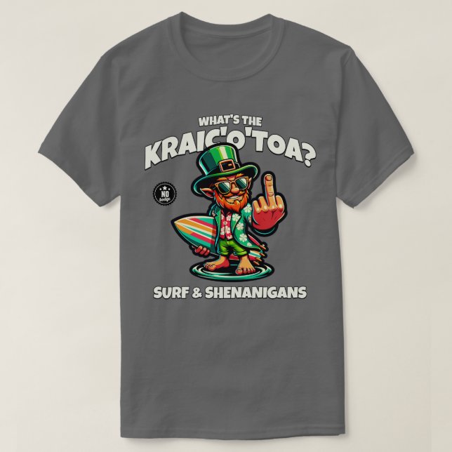 Whats the Craic Irish Surfing funny design TShirt (Design Front)