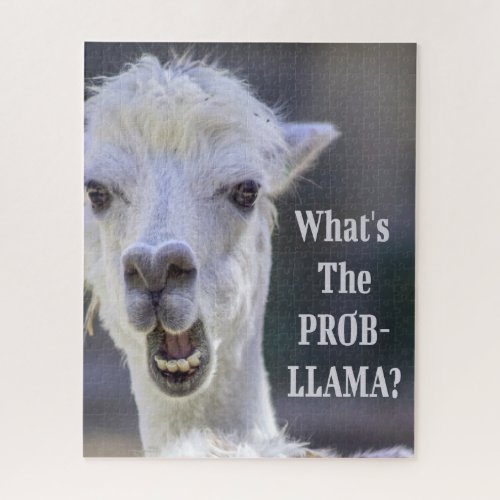 Whats The Prob_ Llama  Cute Funny LLAMA Jigsaw Puzzle