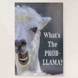 What's The Prob- Llama ? Cute Funny LLAMA Jigsaw Puzzle