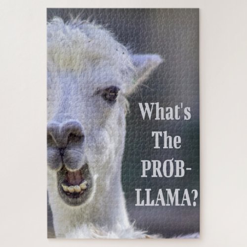 Whats The Prob_ Llama  Cute Funny LLAMA Jigsaw Puzzle