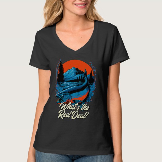 What's the Reel Deal Lakes Fishing Lagoon Fisherma T-Shirt (Front)
