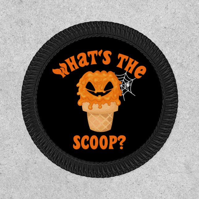 What's The Scoop Gender Reveal Halloween Ice Cream Patch (Front)