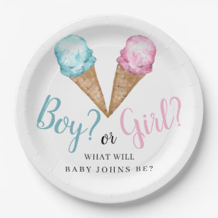 What's the scoop gender reveal paper plates