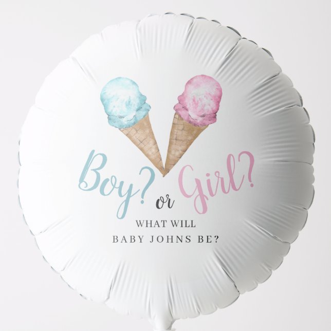 What's the scoop gender reveal party balloon. ball balloon (Front)