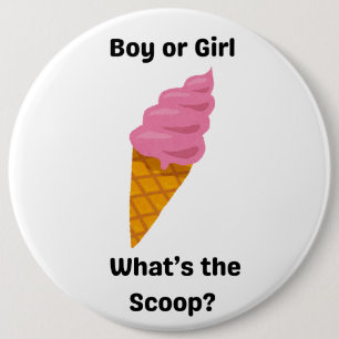 What's the Scoop gender reveal party Button