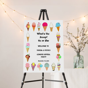 What's the Scoop gender reveal party Foam Board