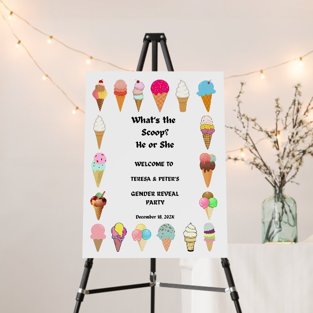 What's the Scoop gender reveal party Foam Board (In Situ (Stand))