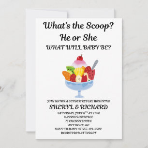 What's the Scoop Gender Reveal Party  Invitation