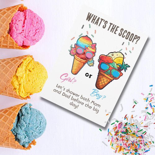 Whats the scoop Gender Reveal Party Invitation