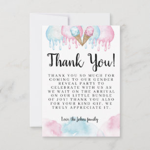 What's the scoop gender reveal Thank you Card.