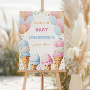 Whats The Scoop Ice Cream Baby Gender Reveal Foam Board