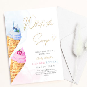 What's the scoop ice cream Baby Gender Reveal Invitation