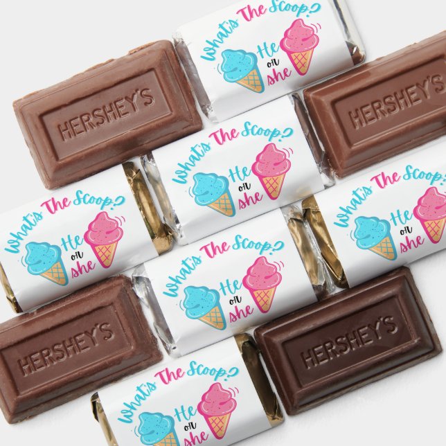 What's the Scoop Ice Cream Gender Reveal Custom Hershey's Miniatures (Assorted)