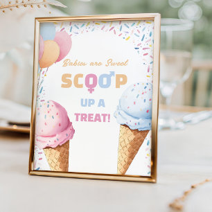 Whats The Scoop Ice Cream Gender Reveal Dessert Poster
