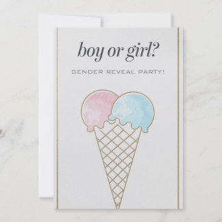 What's the scoop ice cream gender reveal  invitation