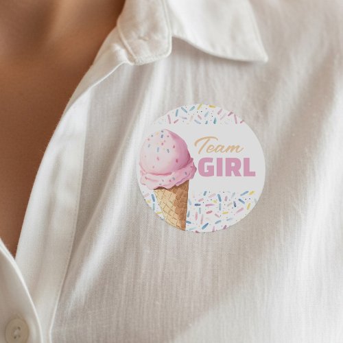 Whats The Scoop Ice Cream Gender Reveal Team Girl Classic Round Sticker