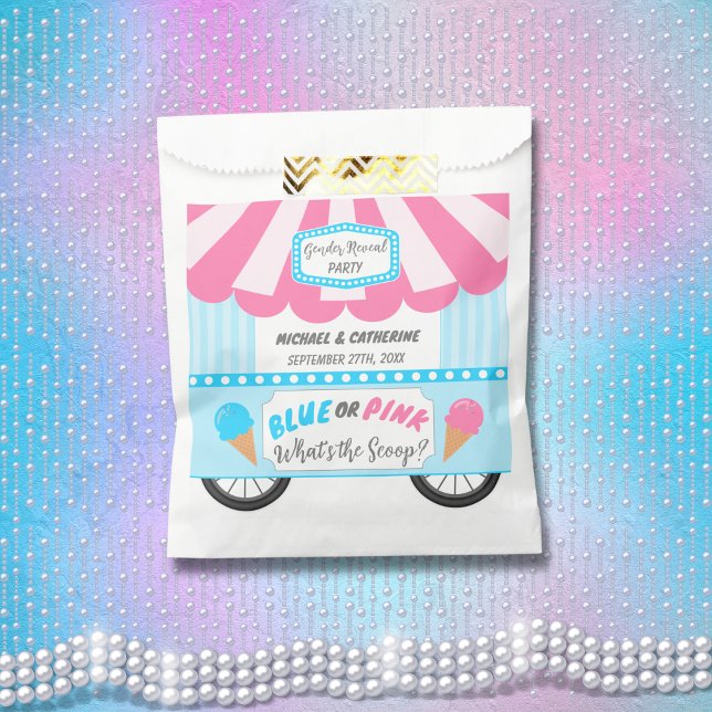 What's The Scoop Ice Cream Parlor Gender Reveal Favor Bag (Creator Uploaded)
