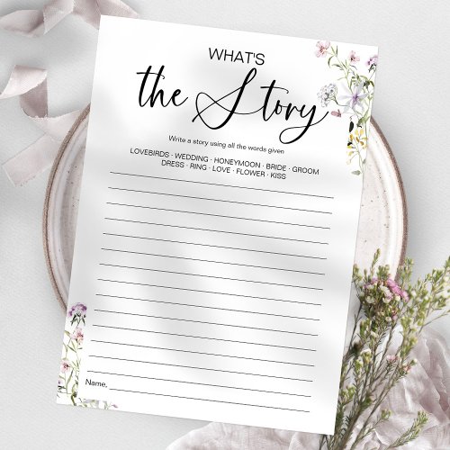 Whats the Story Bridal Shower Game Invitation