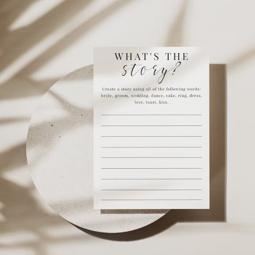 Whats The Story Bridal Shower Game Invitation