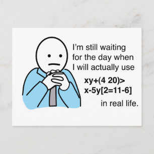 What's the use of learning math? Math Humor Postcard