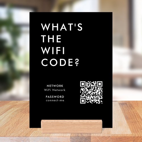 Whats the WiFi Code  Network Password Black QR Holder