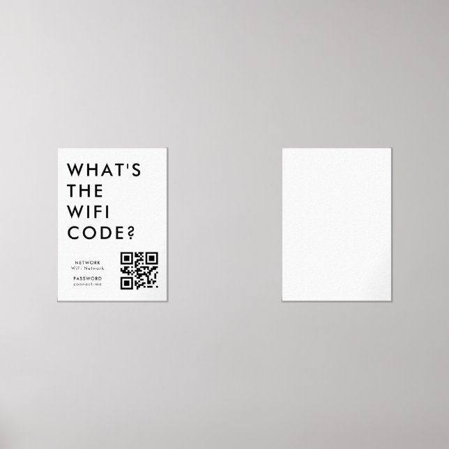 What's the WiFi Code? | QR Code Scan to Connect  Wall Art Sets (Front)