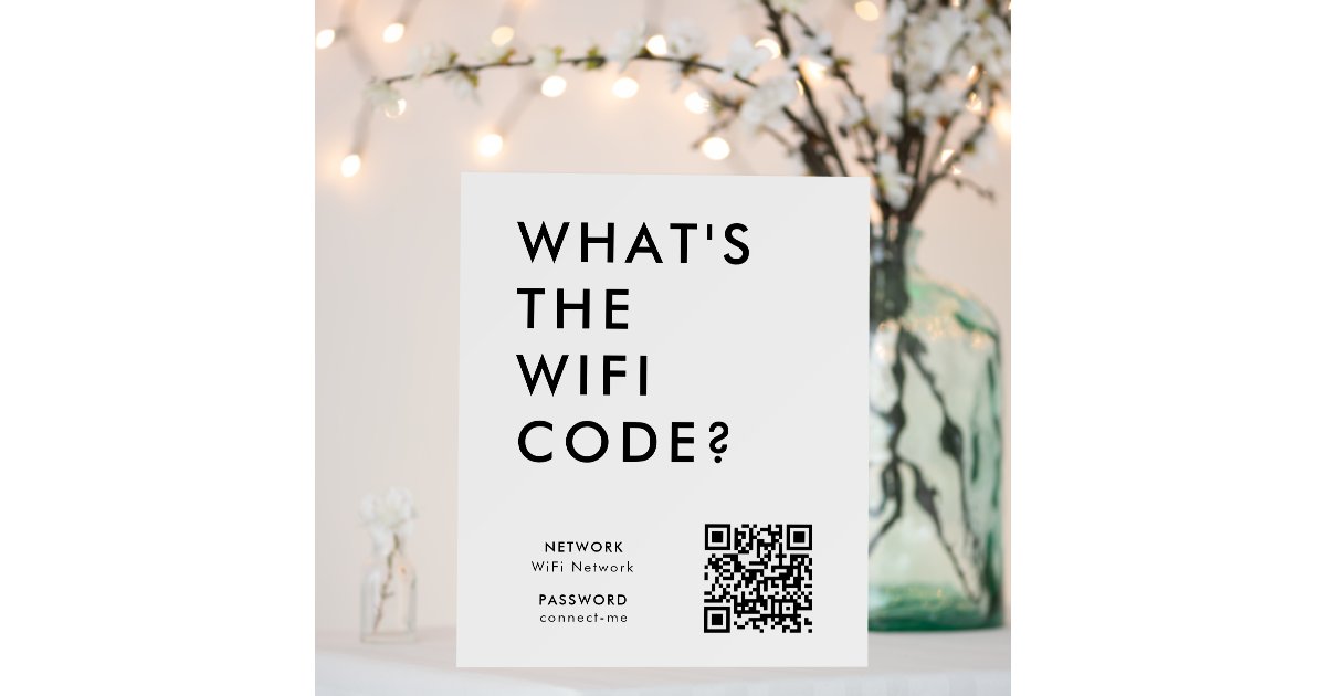 What's the WiFi Code? | Wifi Network QR Code Foam Board | Zazzle
