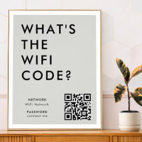 What's the WiFi Code? | Wifi Network QR Code Gray