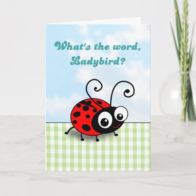 Whats the word ladybird - funny ladybug card (Front)