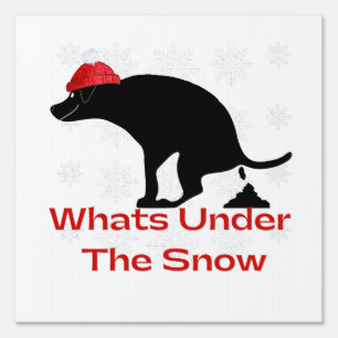 What's under the Snow pooping Dog Sign