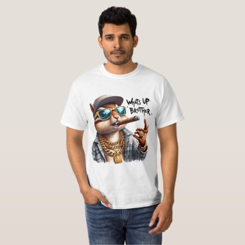 whats up brother Squirrel Smoking Cigar T_Shirt