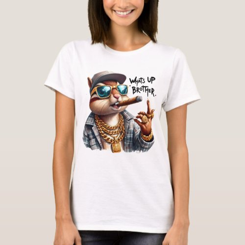 whats up brother Squirrel Smoking Cigar T_Shirt