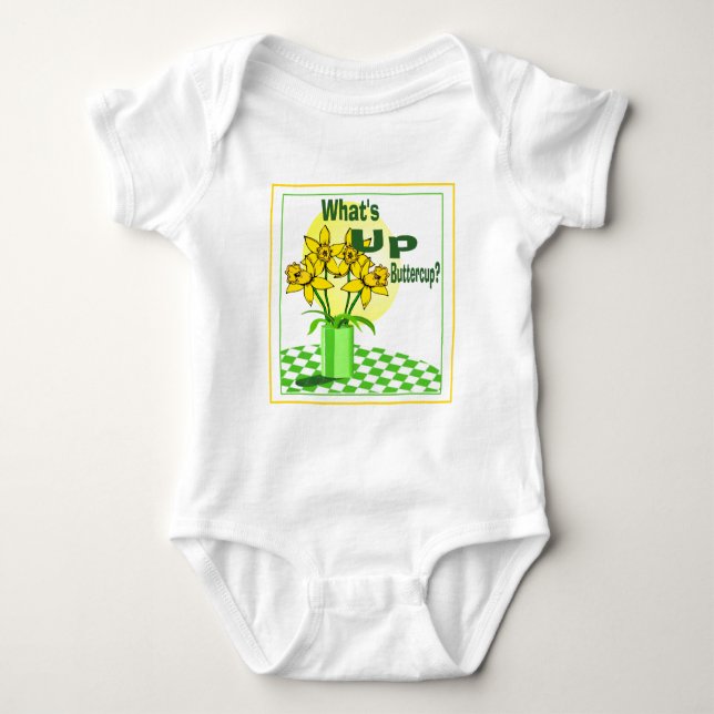Whats Up Buttercup Baby Bodysuit (Front)