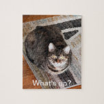 What's up, Cute Cat on Geometric Rug, Puzzle