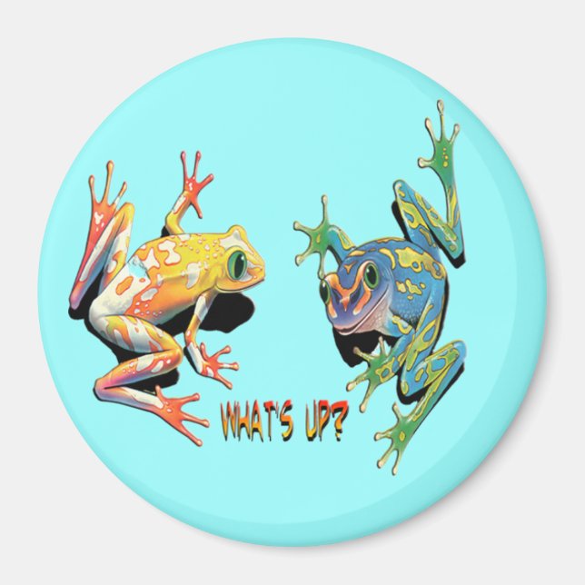 What's Up Frogs Magnet (Front)