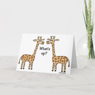 What's up? Funny Giraffe Greeting Card
