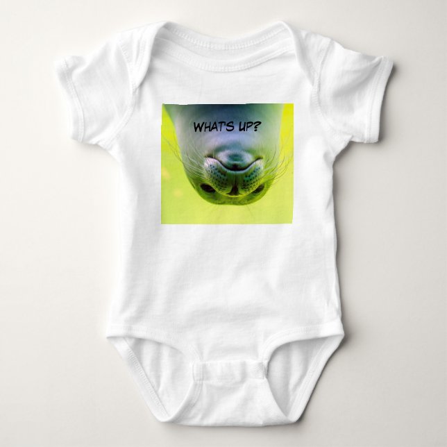 What's Up funny seal Baby bodysuit, Baby Bodysuit (Front)