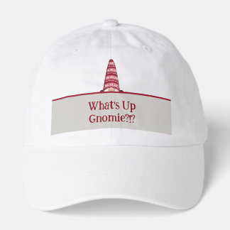 What's Up Gnomie Holiday Gnome Custom Text Hat
