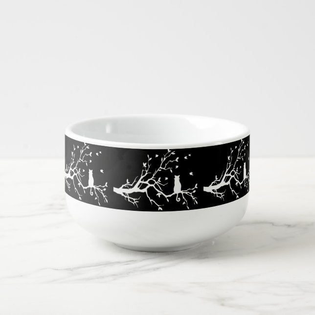 What's up pussycat, white cat soup mug (Front)