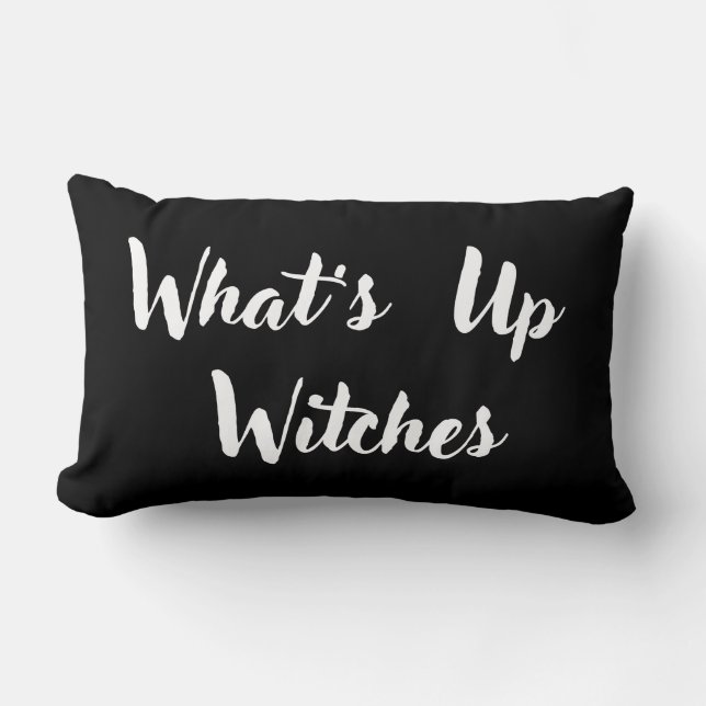 What's Up Witches Lumbar Pillow (Front)